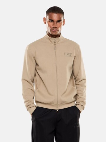 EA7 Emporio Armani Sweatjacka 'FELPA' i beige