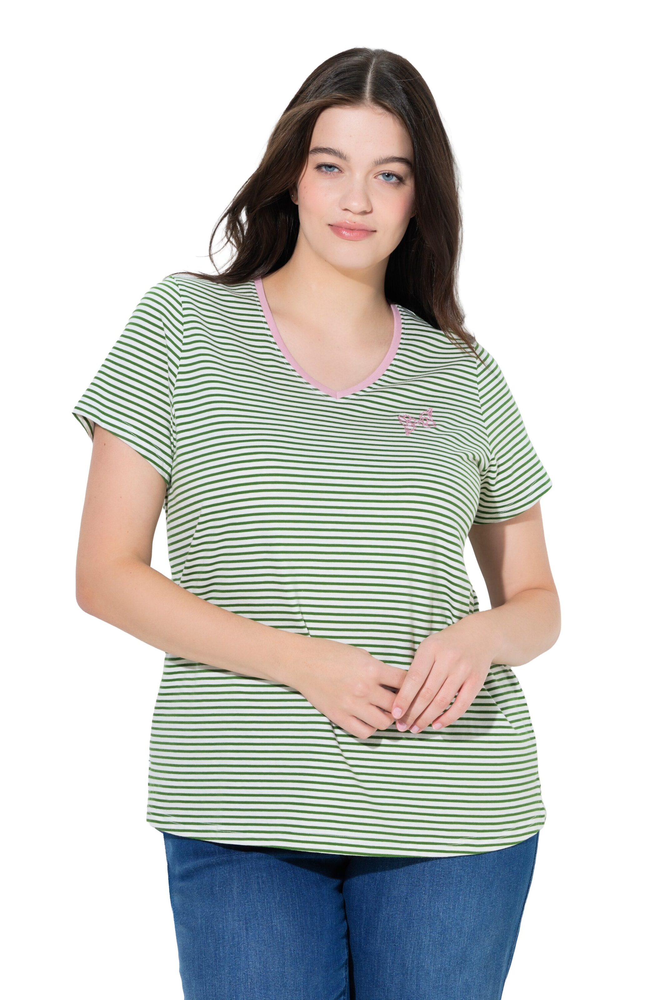 Ulla Popken Shirt in Groen: voorkant