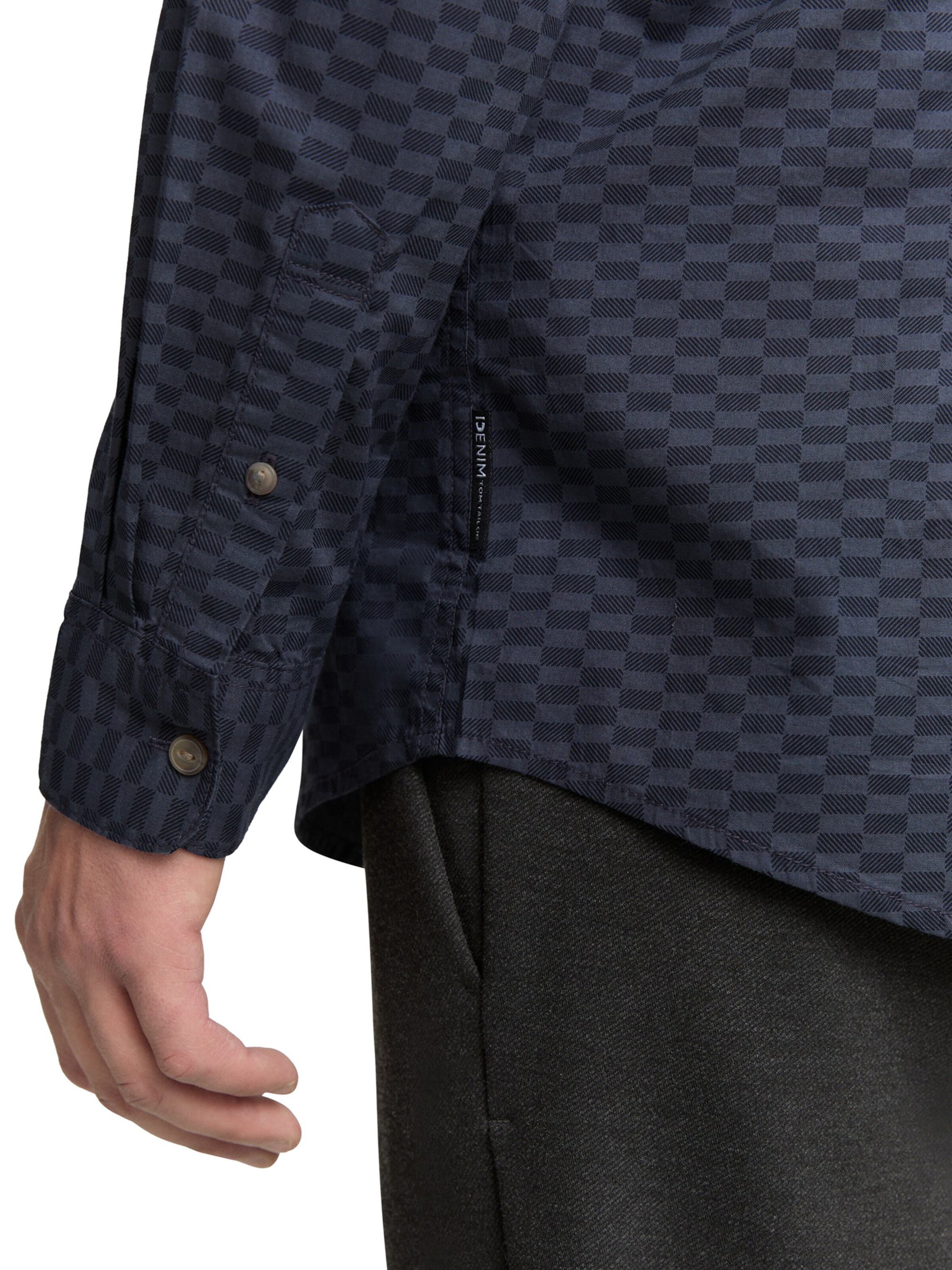 TOM TAILOR DENIM Slim fit Button Up Shirt in Blue