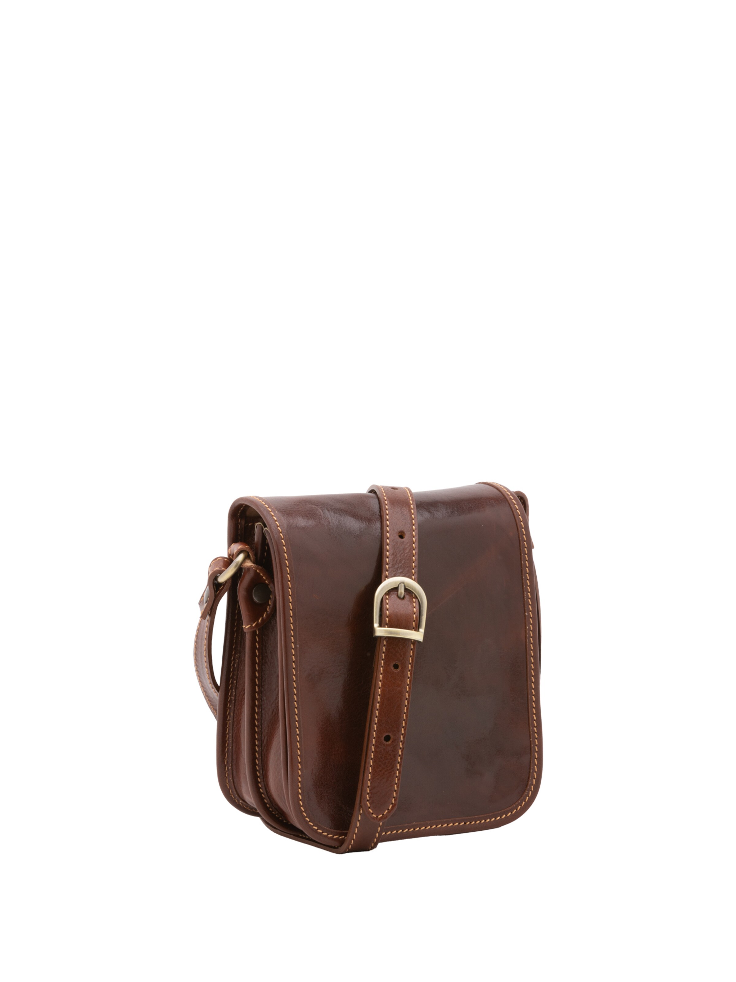Borsa a tracolla 'Borsa a tracolla uomo vera pelle con calamita - Made in Italy' di I Fratelli in marrone