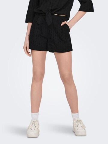 ONLY Loose fit Pleat-Front Pants 'Juni' in Black: front