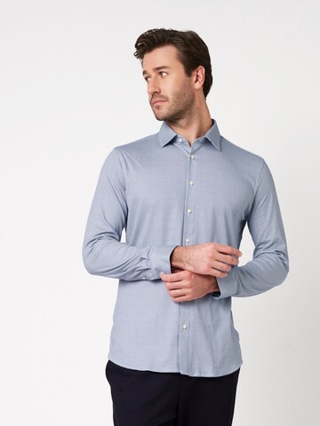 DESOTO Slim fit Button Up Shirt in Blue: front