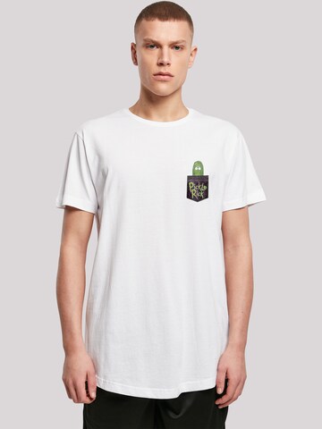 F4NT4STIC Shirt 'Rick and Morty Pickle Rick' in Wit: voorkant