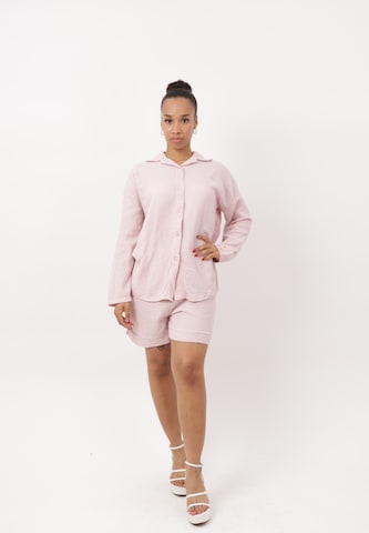 Pantalons de tailleur Elara en rose : devant