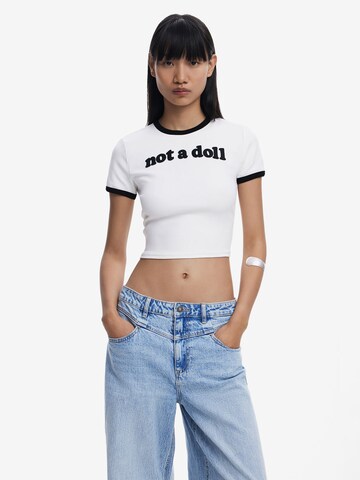 Desigual Футболка 'Not a Doll' в Белый: спереди