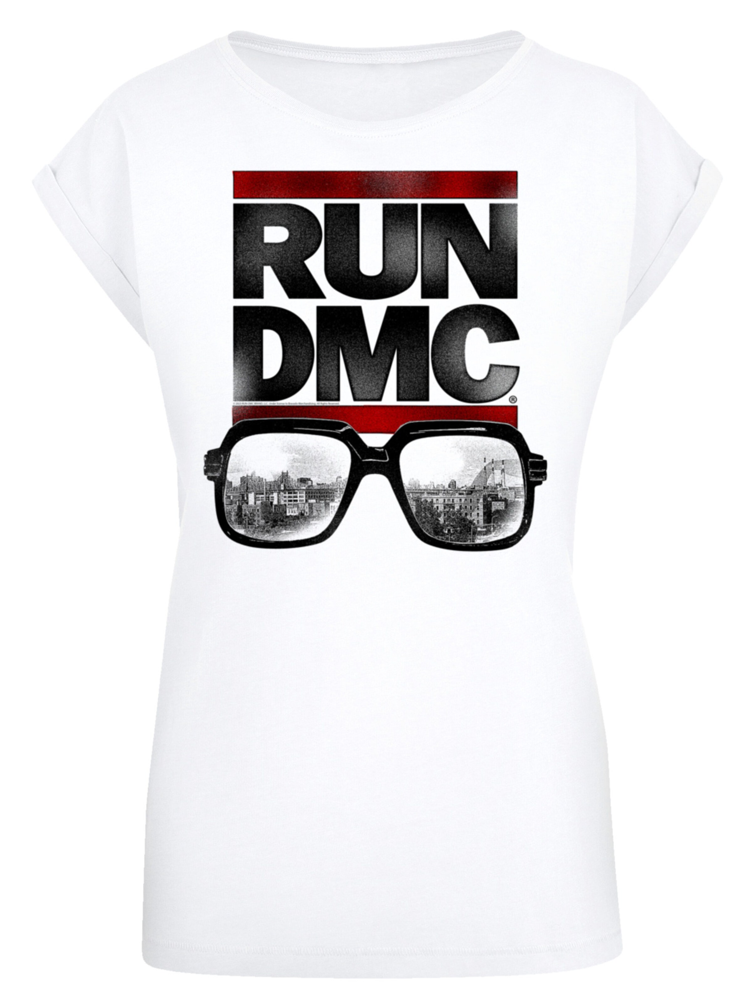F4NT4STIC Shirt 'Run DMC Glasses NYC' in Wit: voorkant