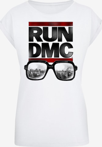 F4NT4STIC Shirt 'Run DMC Glasses NYC' in Wit: voorkant