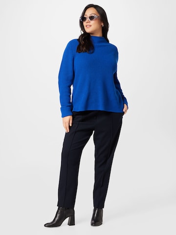 SAMOON Regular Pleated Pants 'Greta' in Blue