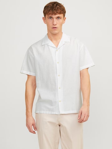 JACK & JONES - Comfort Fit Camisa 'Summer Resort' em branco: frente