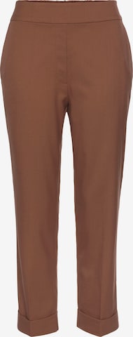 LASCANA Regular Pleated Pants in Brown: front