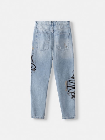 Bershka Loosefit Jeans in Blau