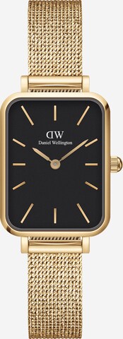 Daniel Wellington Analoog horloge 'Quadro Pressed Evergold G Black' in Goud: voorkant