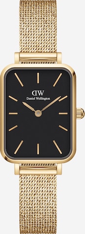 Montre à affichage analogique 'Quadro Pressed Evergold G Black' Daniel Wellington en or : devant