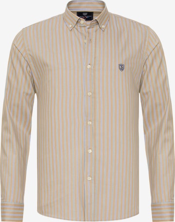 Jimmy Sanders Regular fit Button Up Shirt in Beige: front