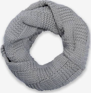 styleBREAKER Schlauchschal 'Feinstrick Loop mit Patentmuster' in Grau: Vorderseite