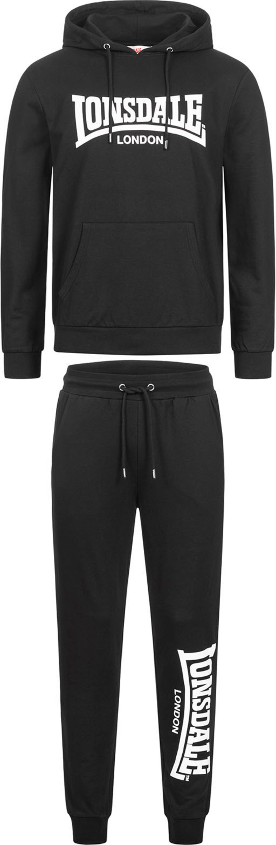 LONSDALE Tepláková souprava 'Lonsdale' – černá: přední strana