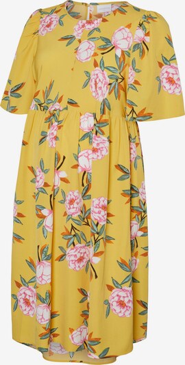 MAMALICIOUS Kleid 'PALMA' in gelb / grasgrün / rosa, Produktansicht