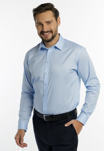 DreiMaster Klassik Regular fit Zakelijk overhemd in Blauw: voorkant