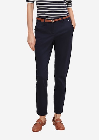 COMMA - Slimfit Pantalón chino en azul: frente