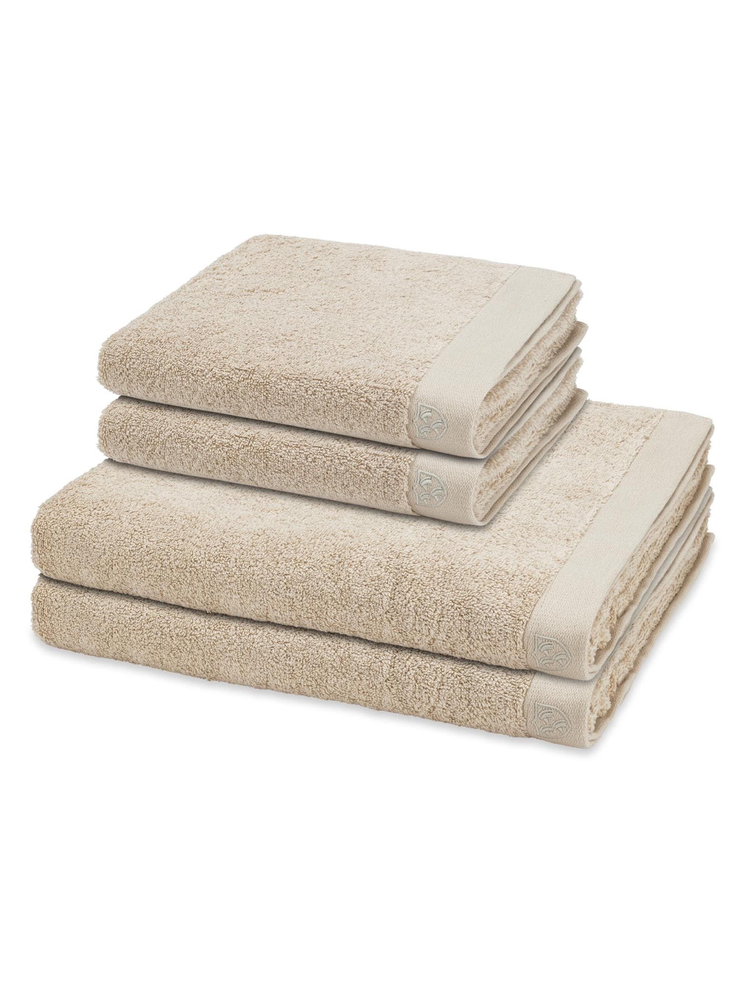 ROSS Handtuch 'Doubleface Stripes'‌‌‌‌‌‌‌‌‌ in Beige: Vorderseite