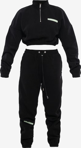 Tom Barron Tracksuit in Black: front