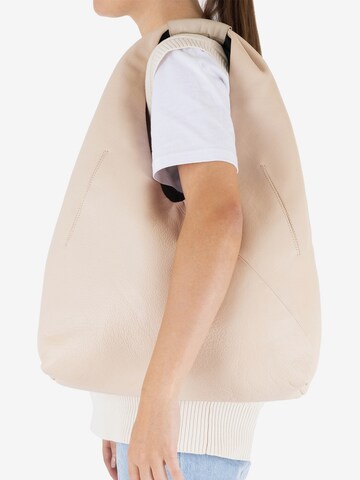 BRONX Shoulder Bag in Beige: front