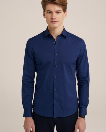 WE Fashion Slim Fit Hemd in Blau: Vorderseite