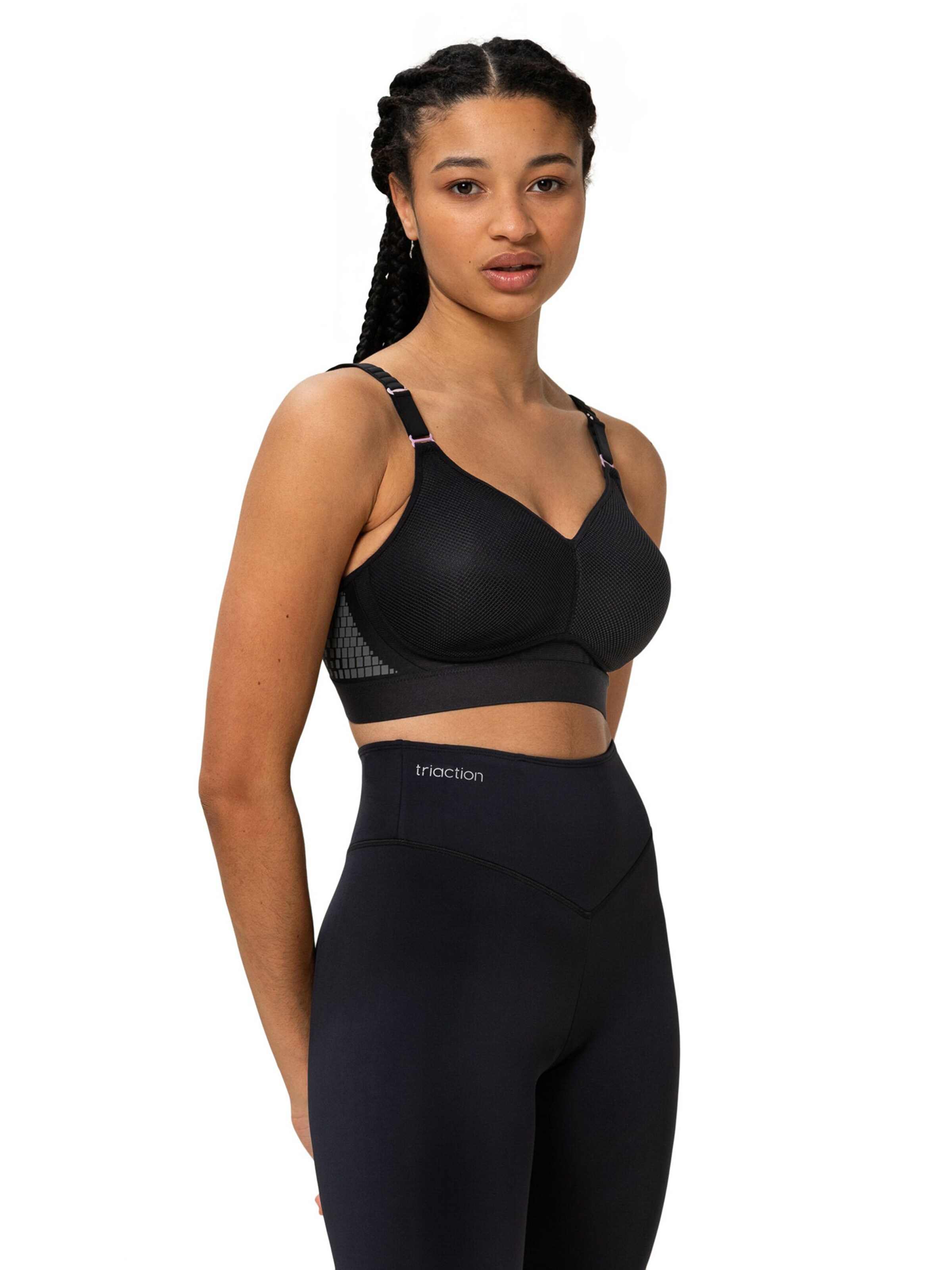 TRIUMPH High Support Sport-BH ' Triaction Hybrid Lite ' in Schwarz: Vorderseite