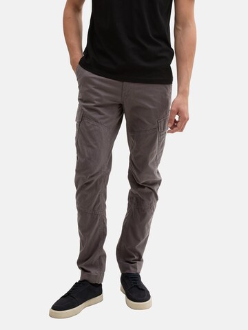 TOM TAILOR DENIM Tapered Cargo trousers in Grey: front