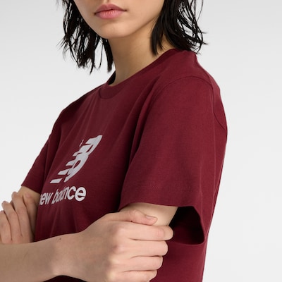 new balance T-Shirt in merlot / weiß, Produktansicht