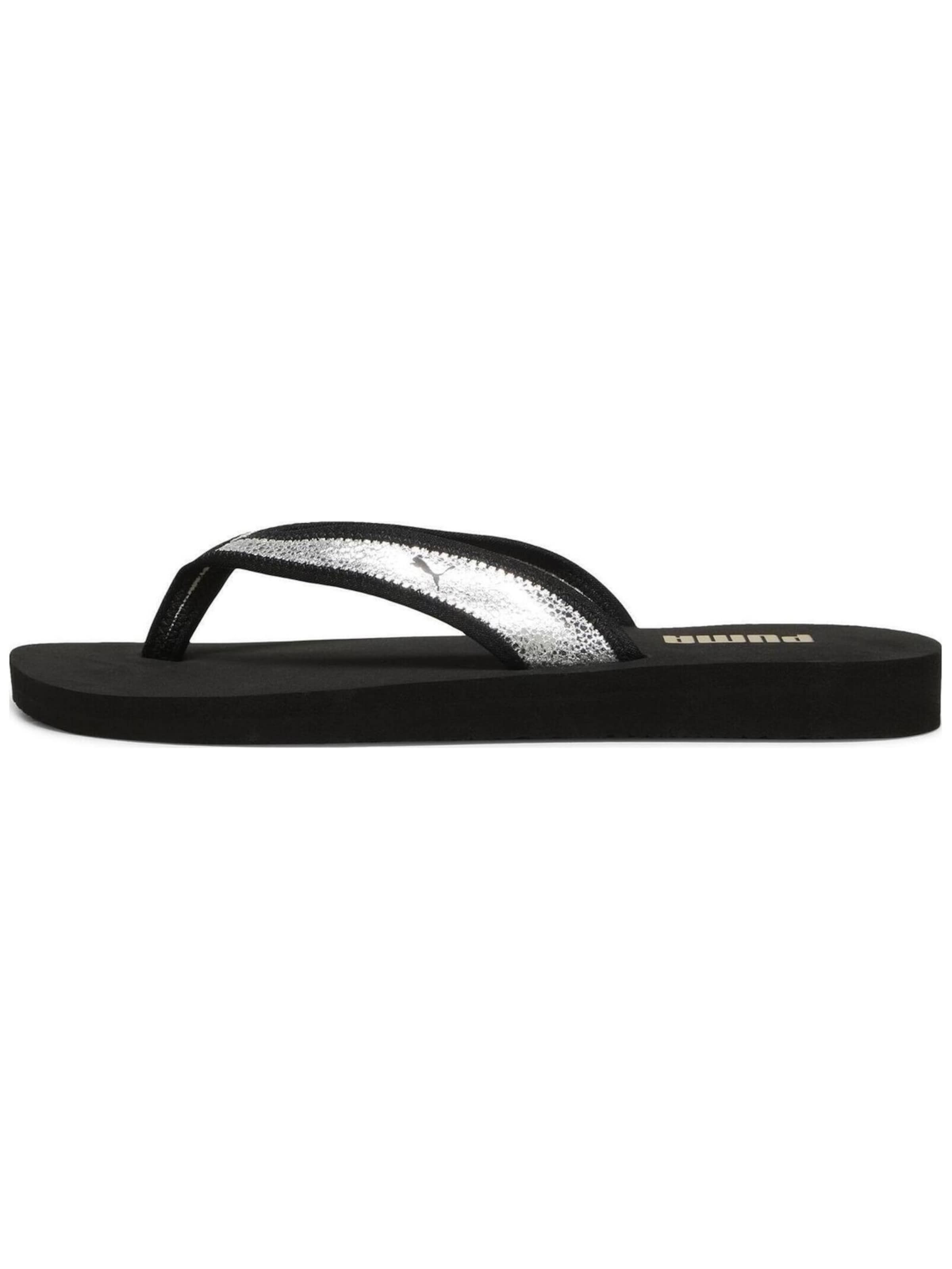 Pantoufle 'Puma Sandy Flip Metallic Shine' PUMA en noir : devant