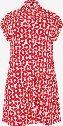 Yoek Shirt Dress in Red: front