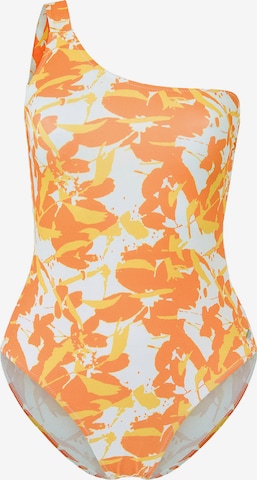 Pepe Jeans T-shirt Swimsuit 'TROPIC ASY' in Orange: front