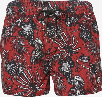 Shorts de bain KOROSHI en rouge : devant