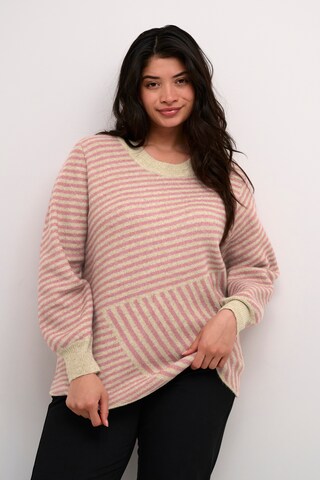 Pull-over 'Verina' KAFFE CURVE en rose : devant