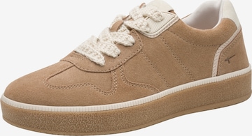 Baskets basses Tamaris en beige : devant