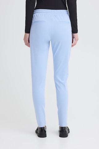 ICHI - Slimfit Calças com pregas ' Kate ' em azul