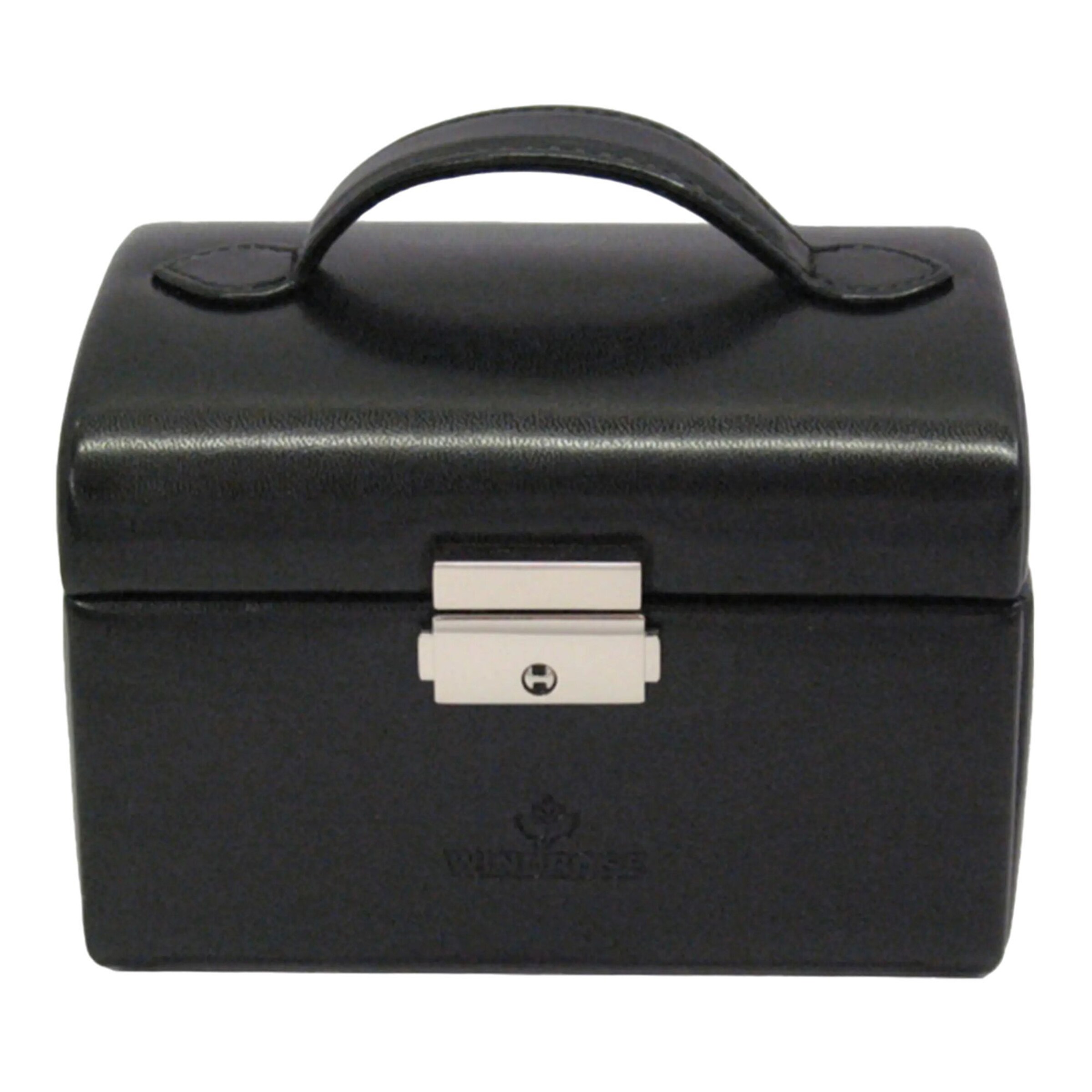 WINDROSE Schmuckkoffer 'Merino' in Schwarz: Vorderseite