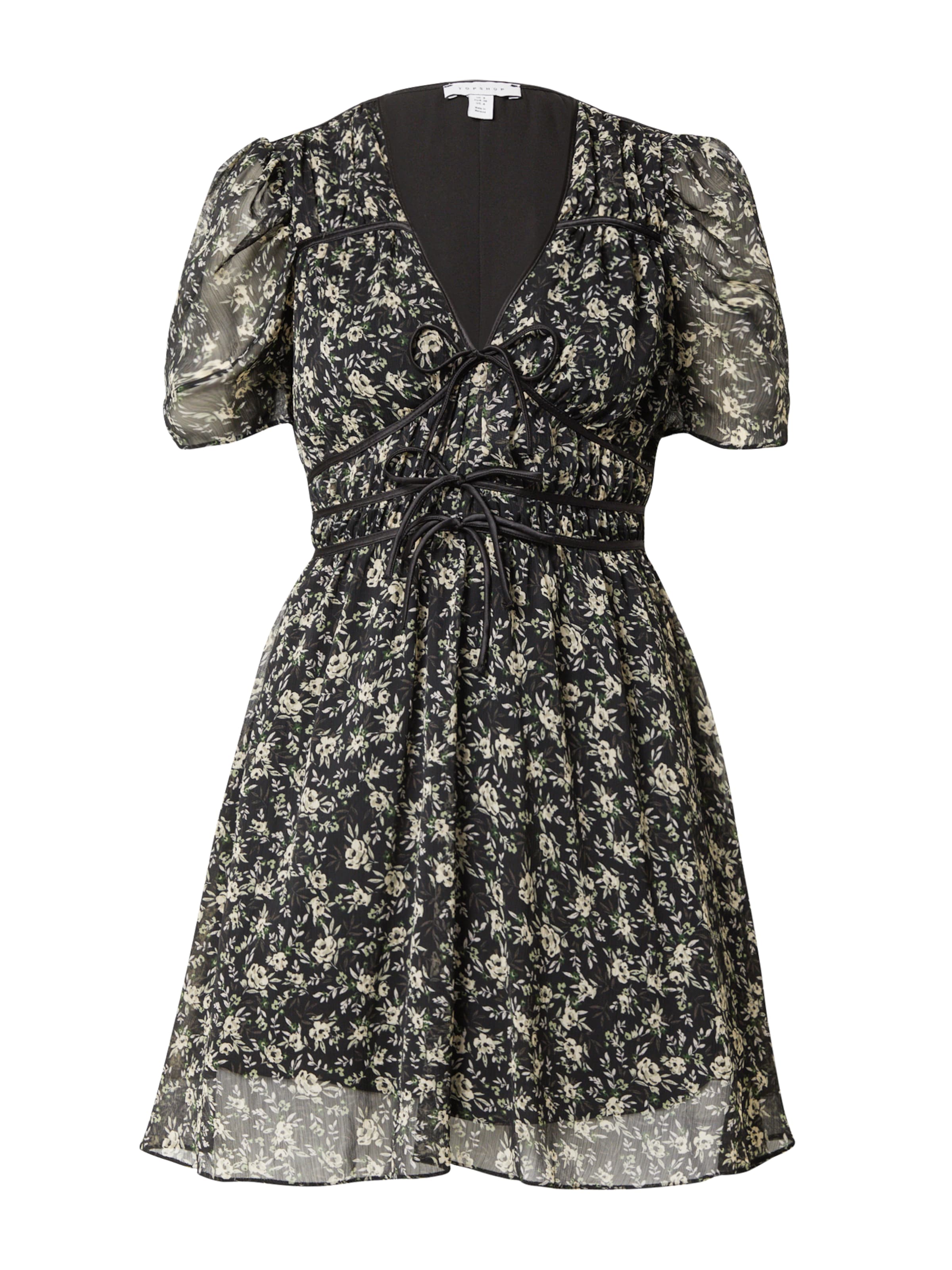 TOPSHOP Лятна рокля в черно: отпред