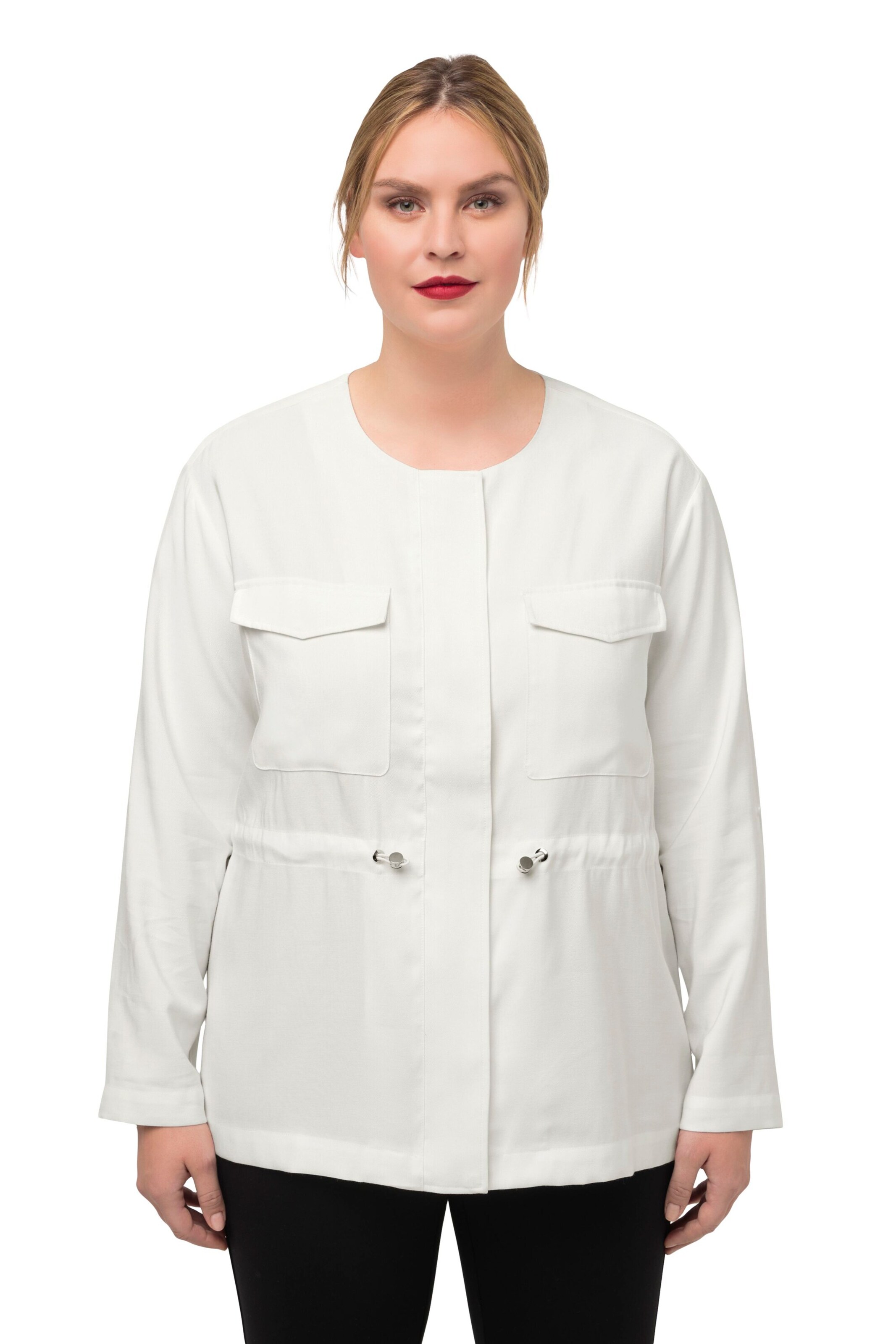 Ulla Popken Übergangsjacke in Weiß: Vorderseite