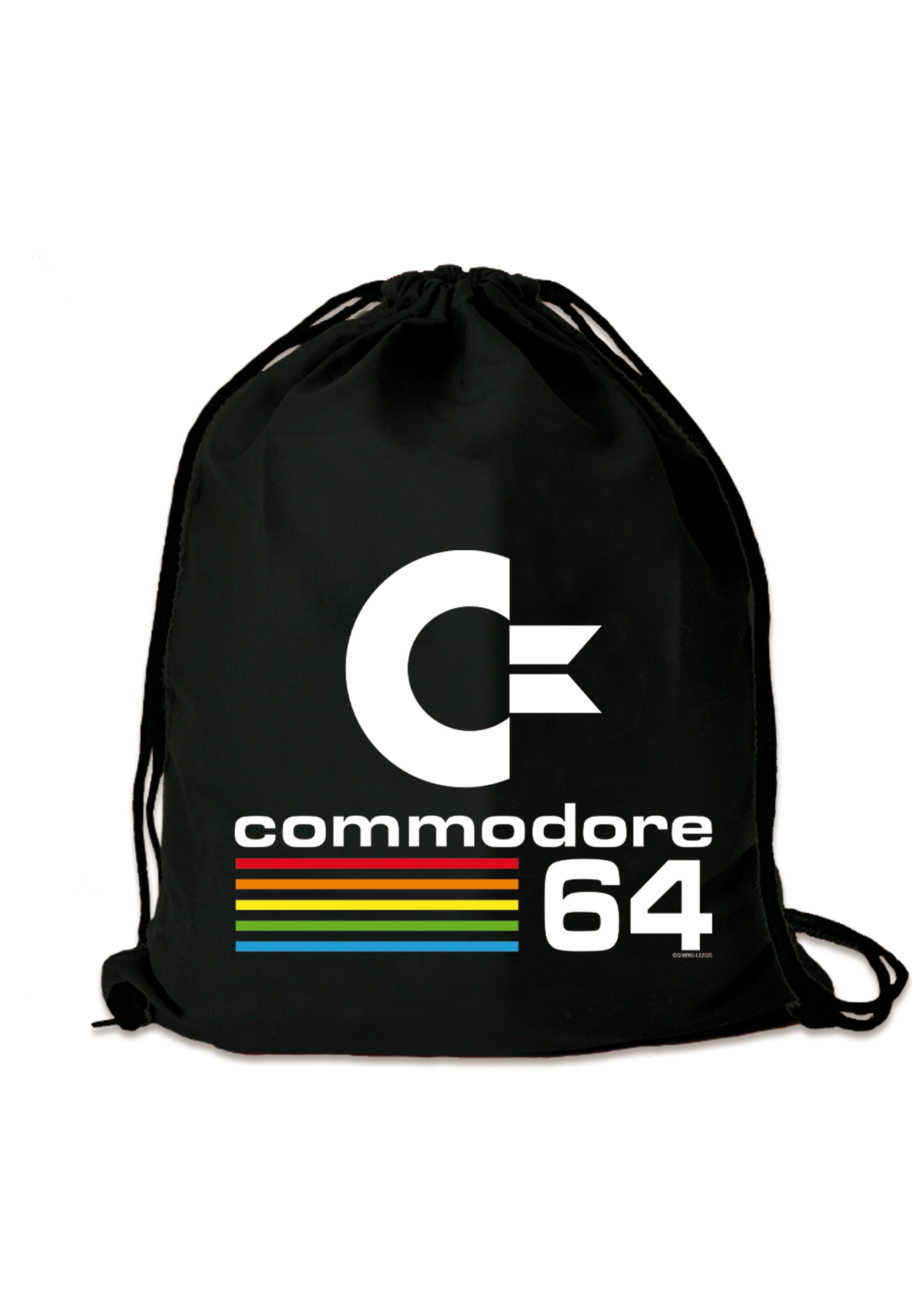 LOGOSHIRT Gymtas 'Commodore 64 Logo' in Zwart: voorkant