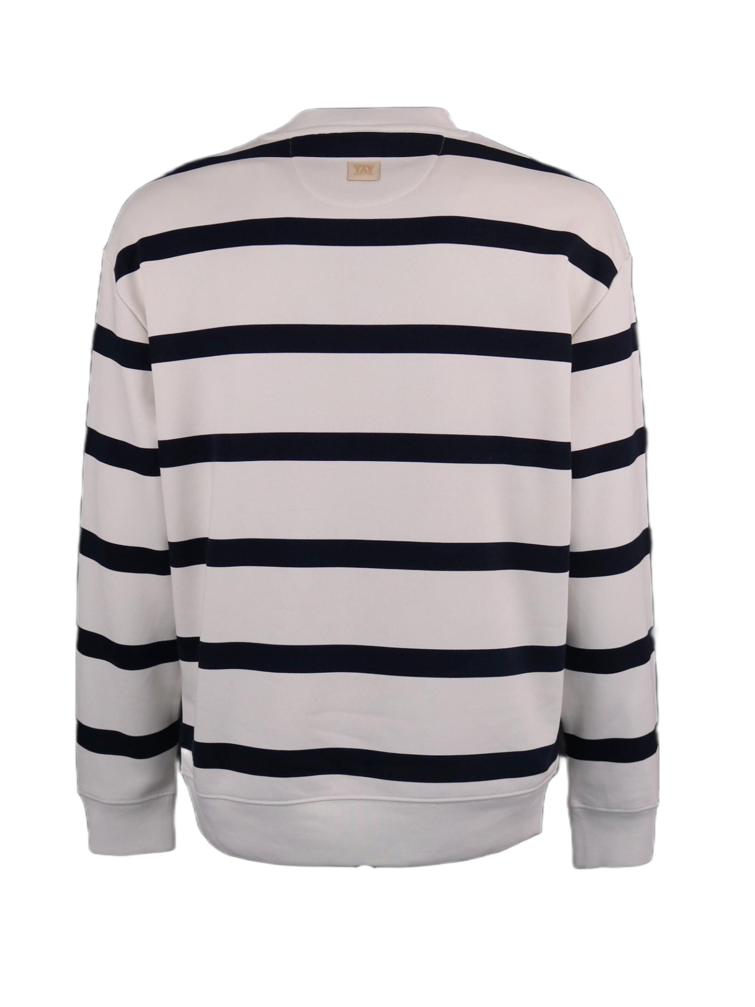 HEFTYKA Sweatshirt 'STRIPE CREW NECK SWEAT' in White