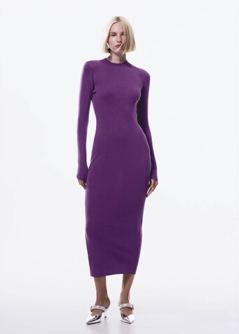 MANGO Knitted dress 'Iris' in Purple: front