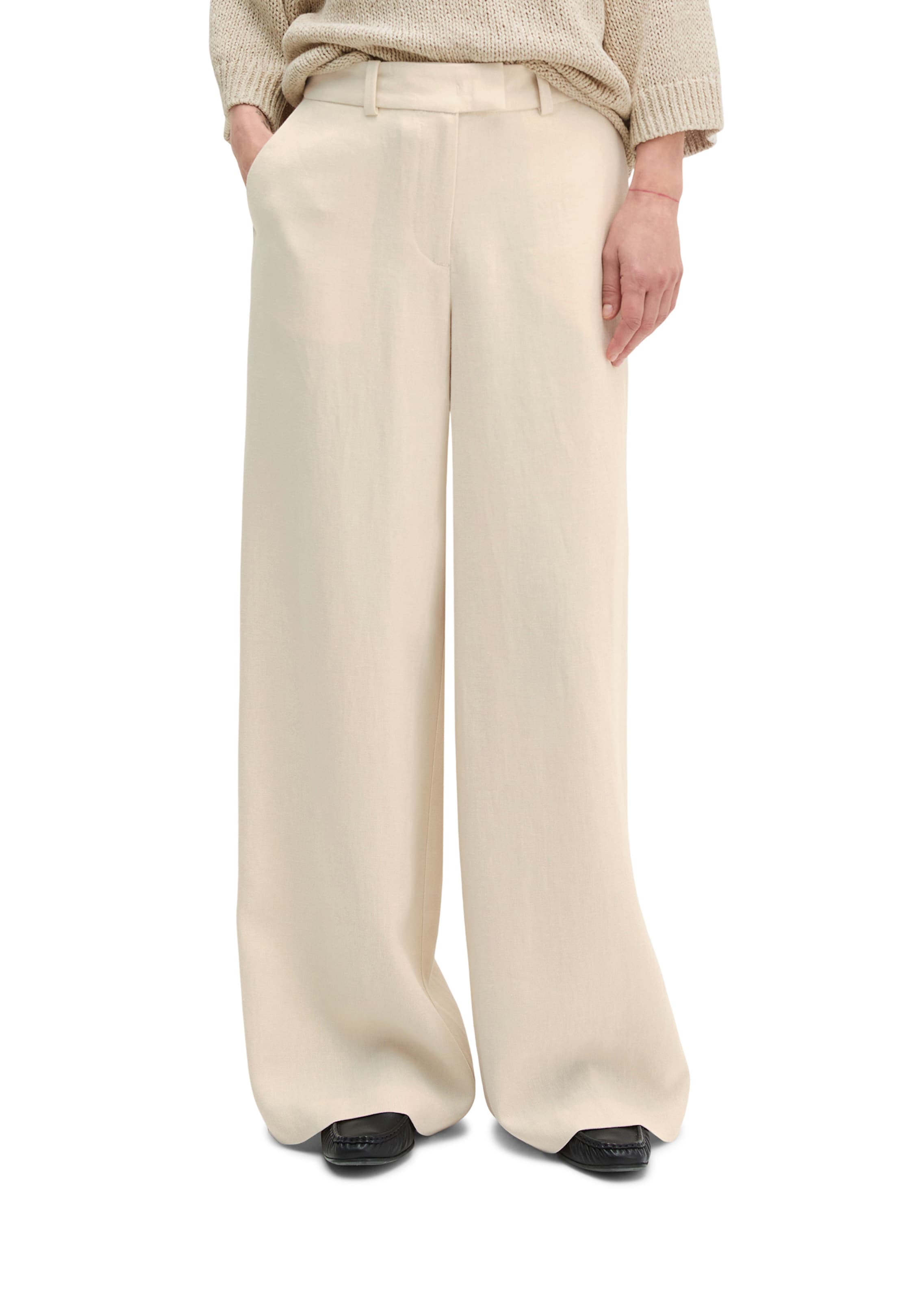 Marc O'Polo Loosefit Broek in Beige: voorkant