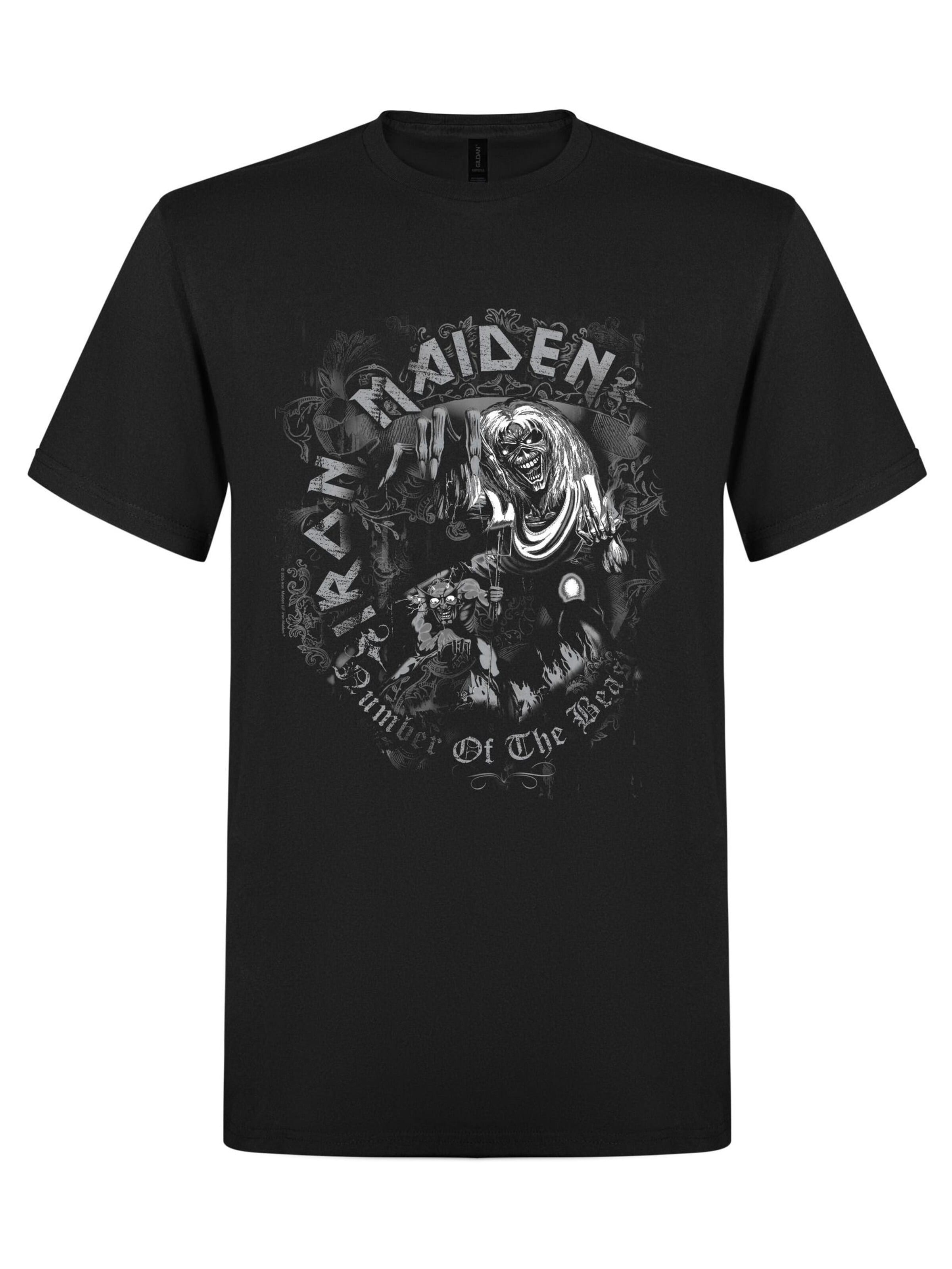 Iron Maiden Shirt 'Iron Maiden Number of the Beast Watermark  T-Shirt' in Black: front