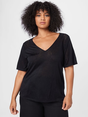 T-shirt 'Asya' ABOUT YOU Curvy en noir : devant