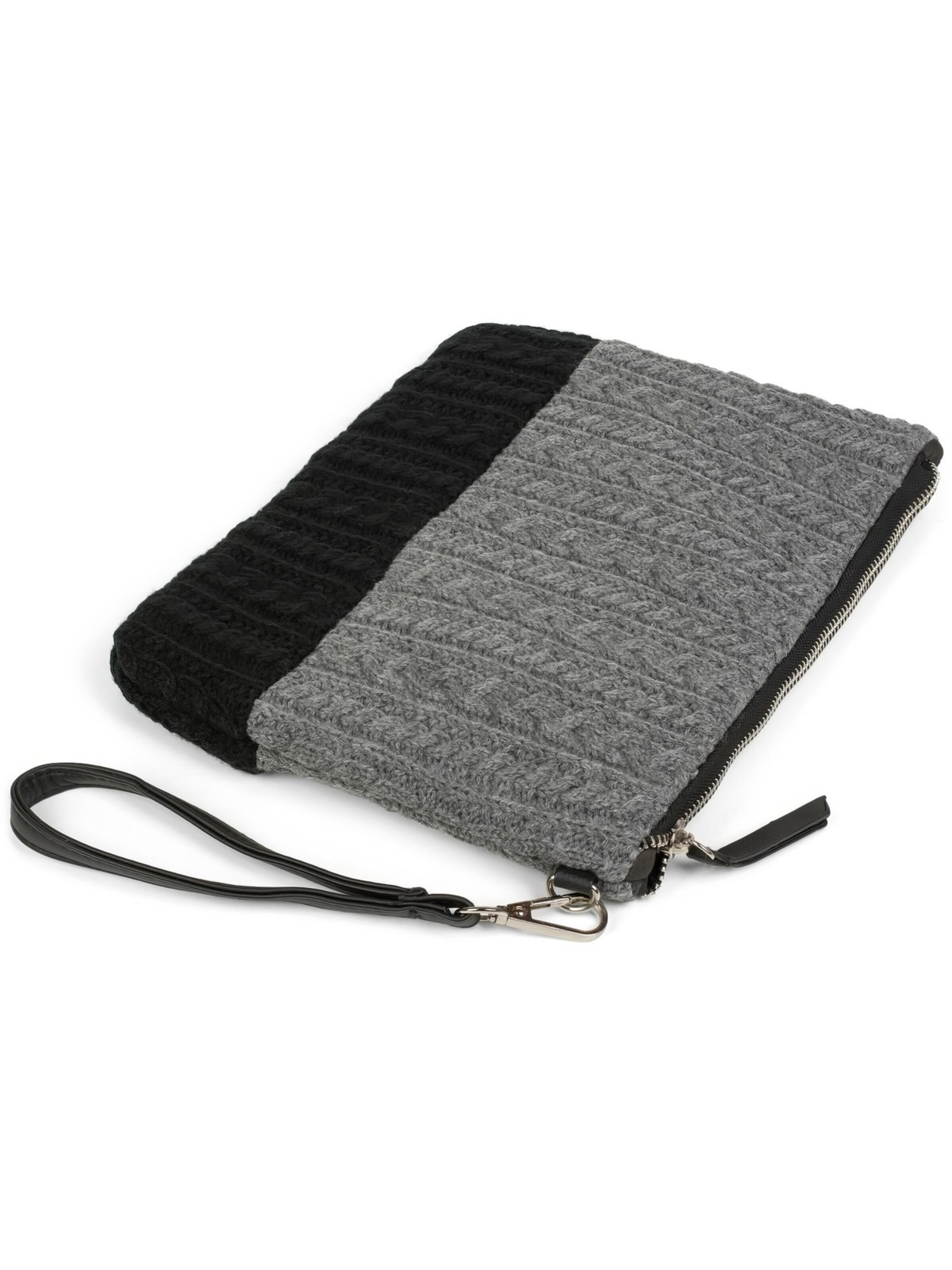 styleBREAKER Clutch 'Strick Clutch mit Zopfmuster'‌‌‌‌‌‌‌ in Grau