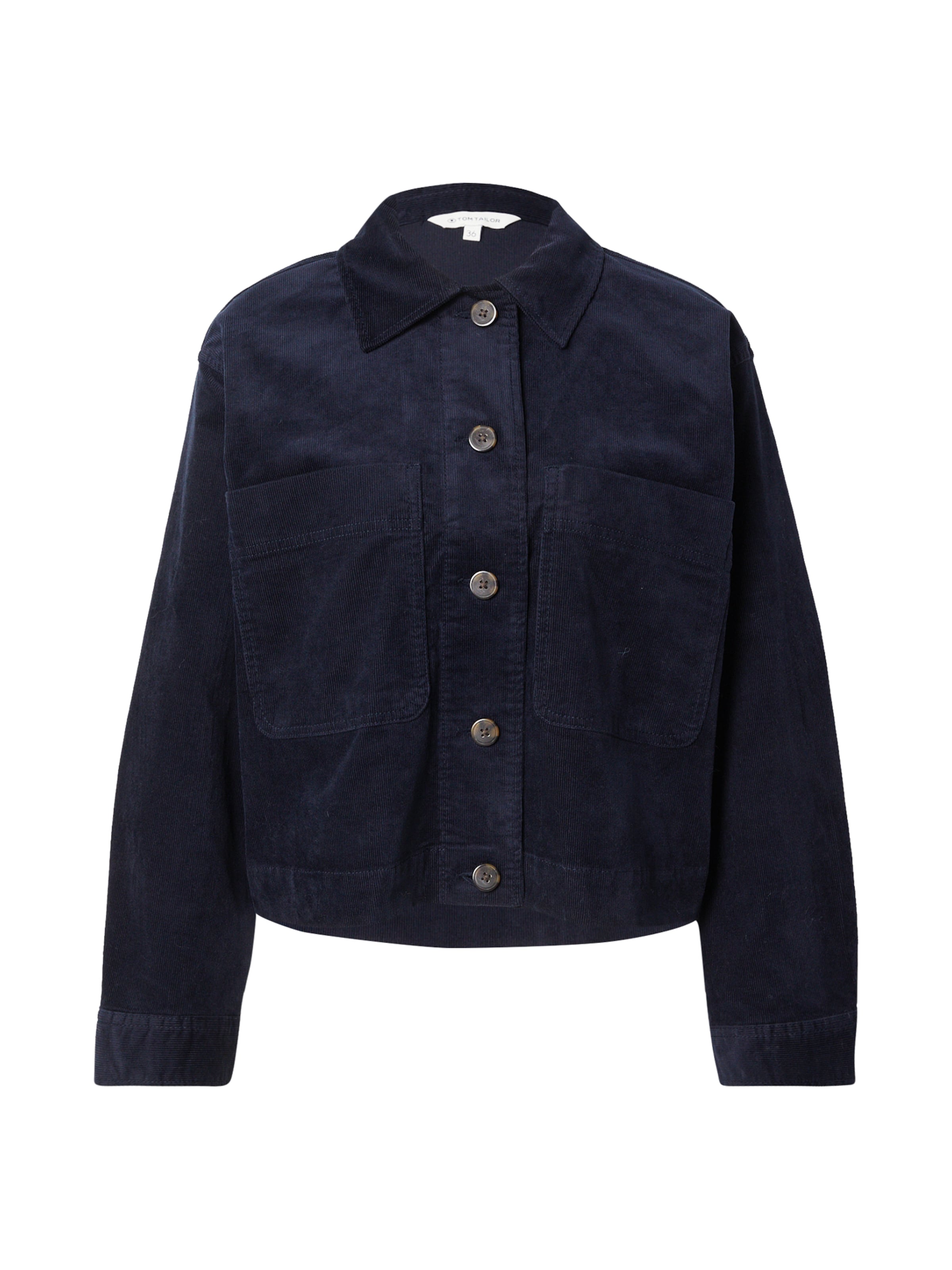 TOM TAILOR Φθινοπωρινό και ανοιξιάτικο μπουφάν σε μπλε: μπροστά