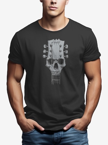 MAKAYA Shirt 'Gitarrenkopf' in Grey