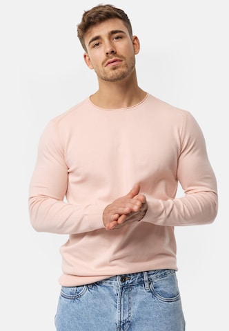 Pull-over 'Gamal' INDICODE JEANS en rose : devant